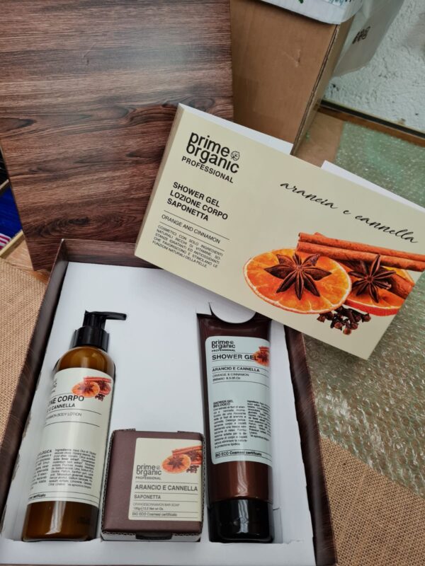 PRIME ORGANIC COFANETTO REGALO ARANCIO E CANNELLA